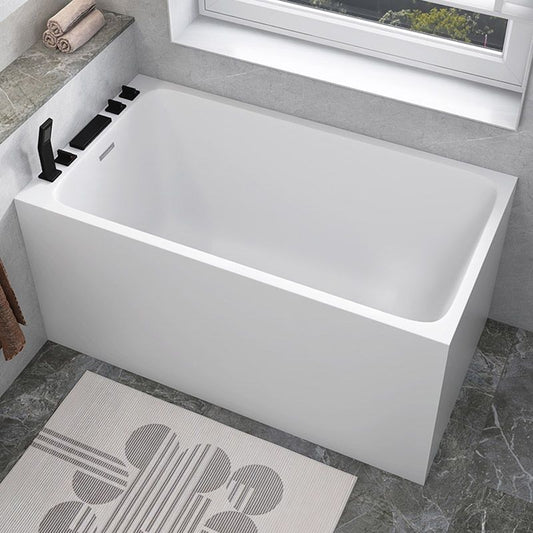 Modern White Acrylic Rectangle Bathtub Back to Wall with Drain Bath Tub Clearhalo 'Bathroom Remodel & Bathroom Fixtures' 'Bathtubs' 'Home Improvement' 'home_improvement' 'home_improvement_bathtubs' 'Showers & Bathtubs' 1200x1200_fbccab98-2fc9-4700-9d63-bb3de85908c6