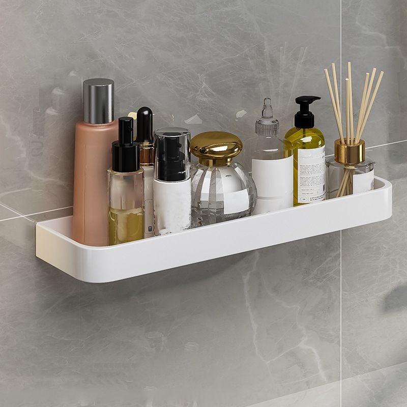 Contemporary Bathroom Accessory Set Metal Bath Shelf in White Clearhalo 'Bathroom Hardware Sets' 'Bathroom Hardware' 'Bathroom Remodel & Bathroom Fixtures' 'bathroom_hardware_sets' 'Home Improvement' 'home_improvement' 'home_improvement_bathroom_hardware_sets' 1200x1200_fbce9408-8878-4c64-bc88-f89c9aaeae58