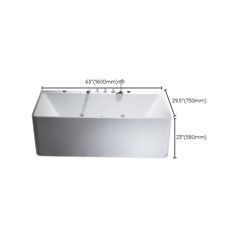 Modern Acrylic Rectangular Bath Tub White Tub with Internal Drain Clearhalo 'Bathroom Remodel & Bathroom Fixtures' 'Bathtubs' 'Home Improvement' 'home_improvement' 'home_improvement_bathtubs' 'Showers & Bathtubs' 1200x1200_fbd2edc5-6a9d-4b7e-aecd-bd9a71fdf1b1