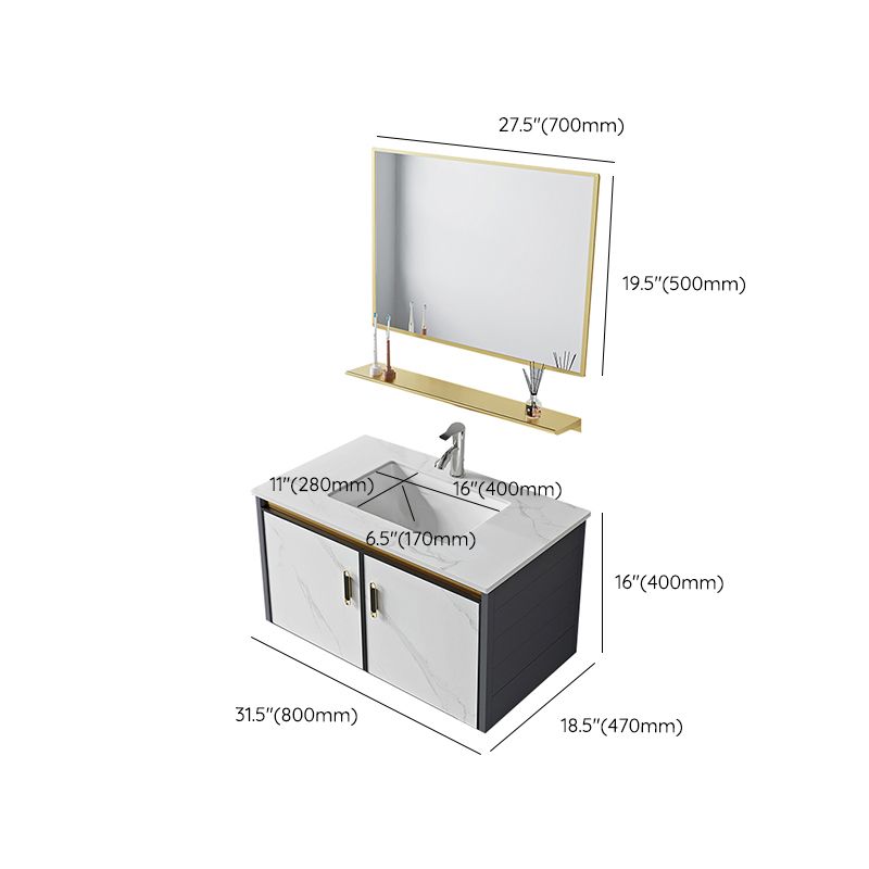 Modern Style Bath Vanity Dirt Resistant Wall Mount Bath Vanity with Faucet Clearhalo 'Bathroom Remodel & Bathroom Fixtures' 'Bathroom Vanities' 'bathroom_vanities' 'Home Improvement' 'home_improvement' 'home_improvement_bathroom_vanities' 1200x1200_fbdf94cc-a022-4e2b-b148-aeec166ea52a