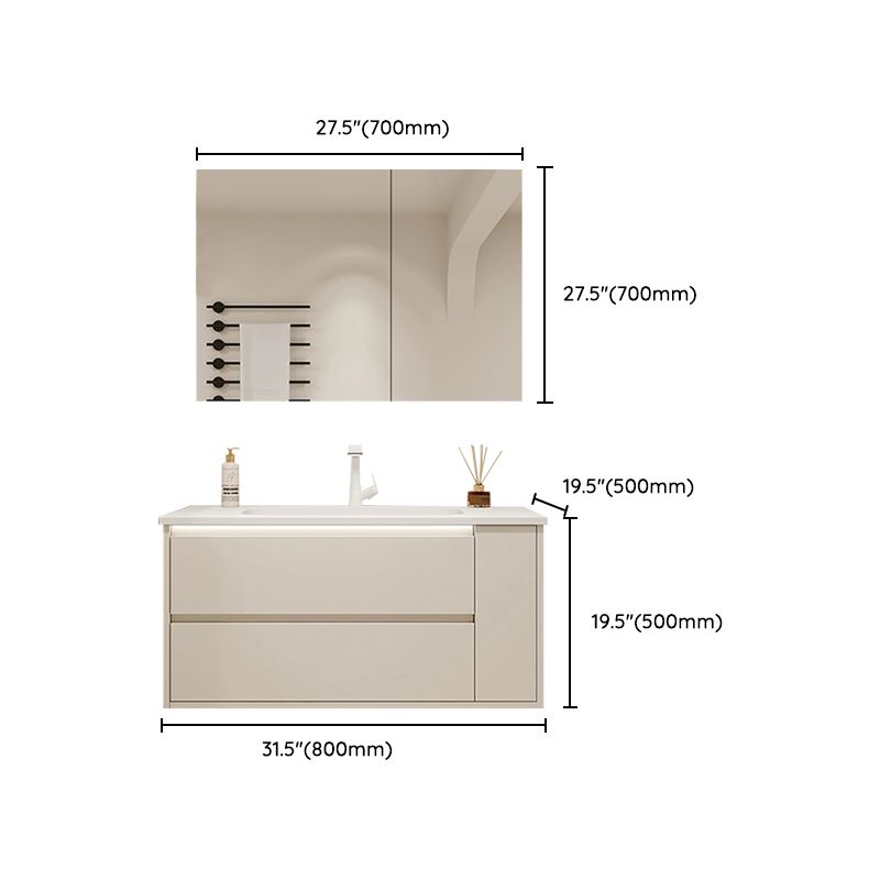 Mirror Included Wall Mount Bathroom Sink Vanity in White with Doors Drawers Clearhalo 'Bathroom Remodel & Bathroom Fixtures' 'Bathroom Vanities' 'bathroom_vanities' 'Home Improvement' 'home_improvement' 'home_improvement_bathroom_vanities' 1200x1200_fbe40484-a4b5-4c2e-903c-6eaa90ca2a4e