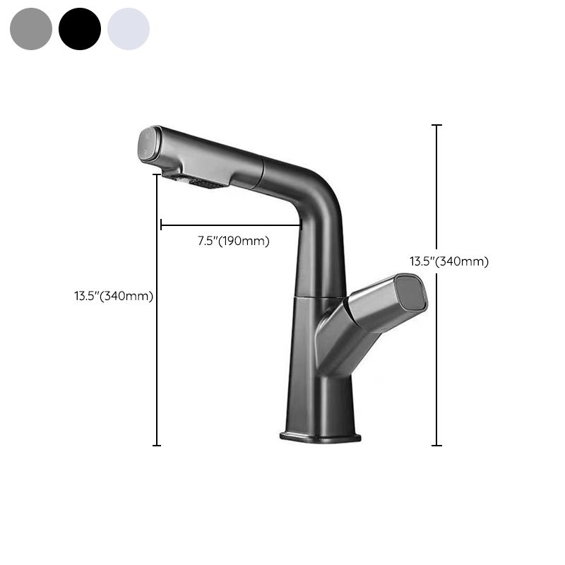 Pull-out 1 Hole Bathroom Faucet with Water Hose Vessel Faucet Clearhalo 'bathroom_sink_faucets' 'Conjunta de Baño y Conjunta de Grifo' 'Coronamiento de Baño y Dispositivo de Baño' 'Grifo del lavabo del baño' 'Hogar' 'home_improvement' 'home_improvement_bathroom_sink_faucets' 'Mejoras para el hogar' 1200x1200_fc123482-7489-40e1-9389-bda77b4dc0b8