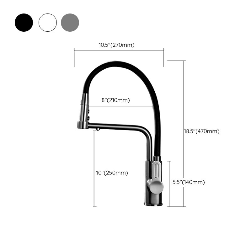 Modern Pull Down Single Handle Kitchen Faucet Desk Mounted Faucet Clearhalo 'Home Improvement' 'home_improvement' 'home_improvement_kitchen_faucets' 'Kitchen Faucets' 'Kitchen Remodel & Kitchen Fixtures' 'Kitchen Sinks & Faucet Components' 'kitchen_faucets' 1200x1200_fc579f17-016a-44bd-864e-703f45265aa8