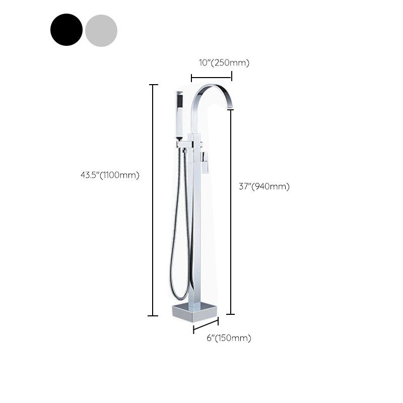 Modern Freestanding Tub Filler Trim Brass Floor Mounted with Risers Freestanding Faucet Clearhalo 'Bathroom Remodel & Bathroom Fixtures' 'Bathtub Faucets' 'bathtub_faucets' 'Home Improvement' 'home_improvement' 'home_improvement_bathtub_faucets' 1200x1200_fc9b17fc-e1c3-442b-bb37-2291761e7de1