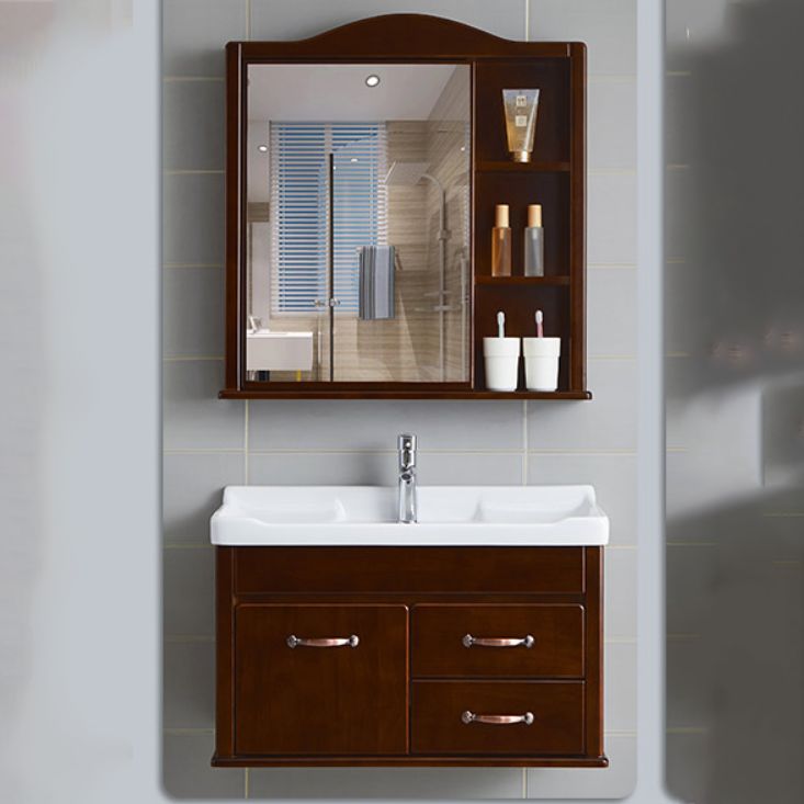 Mid Century Modern Sink Vanity Wall Mount Bathroom Vanity with Mirror Clearhalo 'Bathroom Remodel & Bathroom Fixtures' 'Bathroom Vanities' 'bathroom_vanities' 'Home Improvement' 'home_improvement' 'home_improvement_bathroom_vanities' 1200x1200_fc9f29e0-1d8a-49a8-a272-0bb26bc8bb82