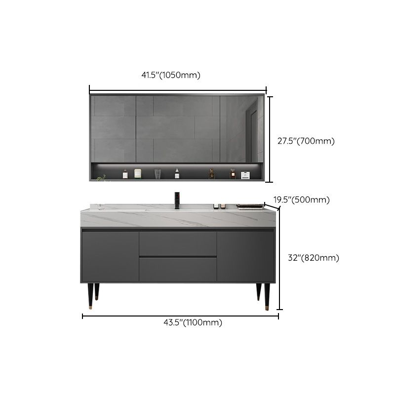 Modern Freestanding Sink Vanity Wood Bathroom Vanity Set with Mirror Clearhalo 'Bathroom Remodel & Bathroom Fixtures' 'Bathroom Vanities' 'bathroom_vanities' 'Home Improvement' 'home_improvement' 'home_improvement_bathroom_vanities' 1200x1200_fcbc1199-17bd-4c6c-93d7-938cff03b346