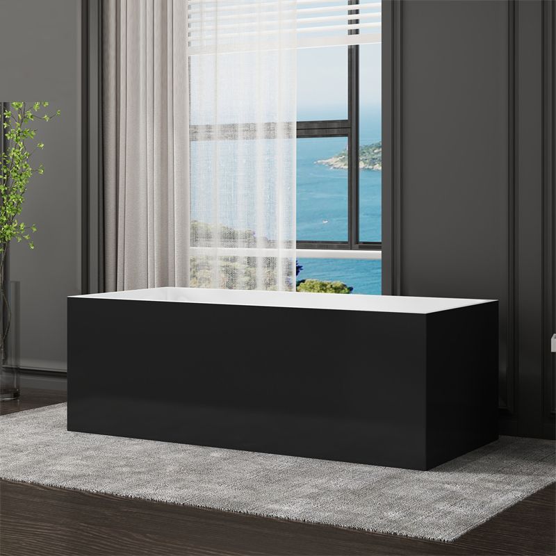 Modern Style Freestanding Bath Tub Stone Bathtub with Overflow Trim Clearhalo 'Bathroom Remodel & Bathroom Fixtures' 'Bathtubs' 'Home Improvement' 'home_improvement' 'home_improvement_bathtubs' 'Showers & Bathtubs' 1200x1200_fce5de22-9d2b-4351-94a9-092cd8eb34a9