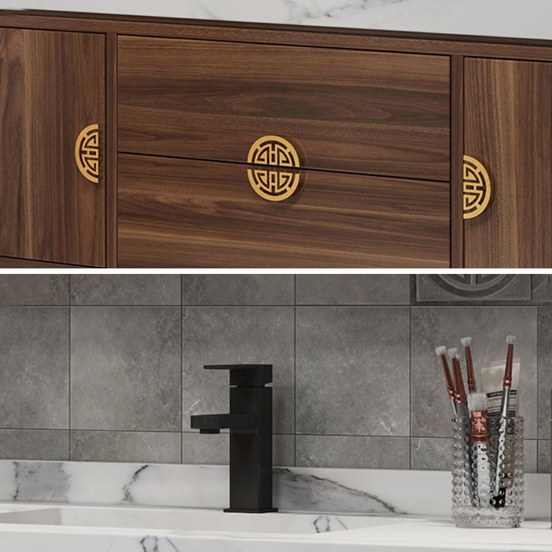 Wood Frame Vanity 2 Drawers Wall Mount Single Sink Rectangle Bathroom Vanity with Mirror Clearhalo 'Bathroom Remodel & Bathroom Fixtures' 'Bathroom Vanities' 'bathroom_vanities' 'Home Improvement' 'home_improvement' 'home_improvement_bathroom_vanities' 1200x1200_fcf6b72f-5194-4eb7-ab81-27e8cf6f02db