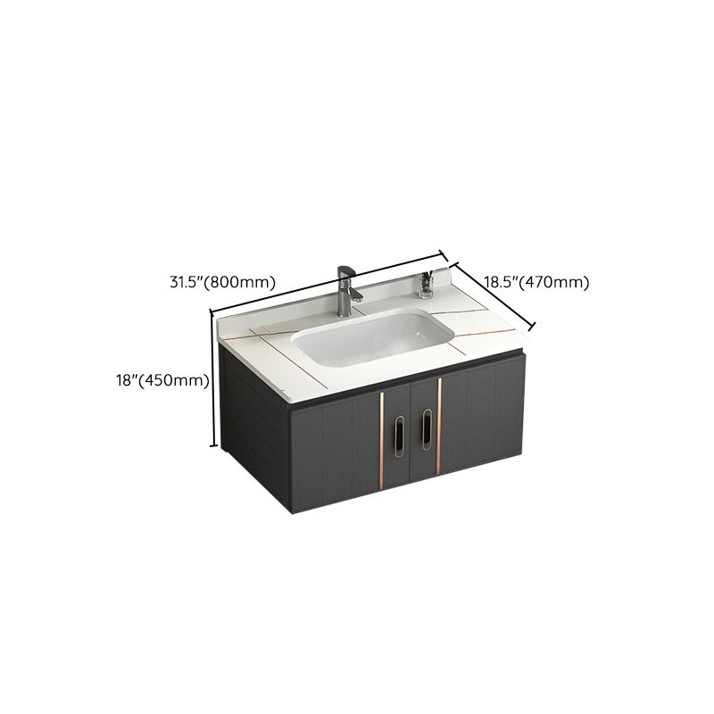 Wall Mount Bathroom Vanity Gray Glam Metal Frame Rectangular Vanity Set Clearhalo 'Bathroom Remodel & Bathroom Fixtures' 'Bathroom Vanities' 'bathroom_vanities' 'Home Improvement' 'home_improvement' 'home_improvement_bathroom_vanities' 1200x1200_fd22b175-d63a-4516-921e-d686554402a9