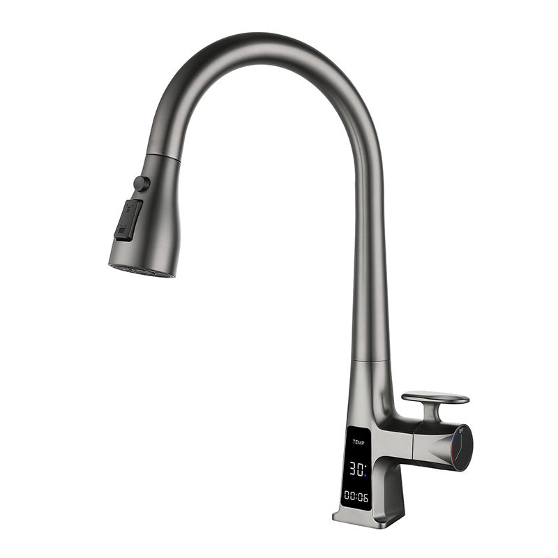 Modern Style Kitchen Faucet Gooseneck Copper Knob Handle Kitchen Faucet Clearhalo 'Home Improvement' 'home_improvement' 'home_improvement_kitchen_faucets' 'Kitchen Faucets' 'Kitchen Remodel & Kitchen Fixtures' 'Kitchen Sinks & Faucet Components' 'kitchen_faucets' 1200x1200_fd571601-fad5-4cf7-8a1b-5c0535cc5cbd