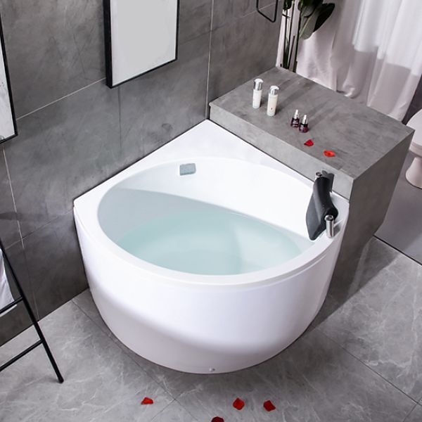 Modern 25.59-inch Tall Acrylic Tub Soak Corner White Bathtub Clearhalo 'Bathroom Remodel & Bathroom Fixtures' 'Bathtubs' 'Home Improvement' 'home_improvement' 'home_improvement_bathtubs' 'Showers & Bathtubs' 1200x1200_fd5a8e32-dfd0-473f-b311-9cd29a461f81