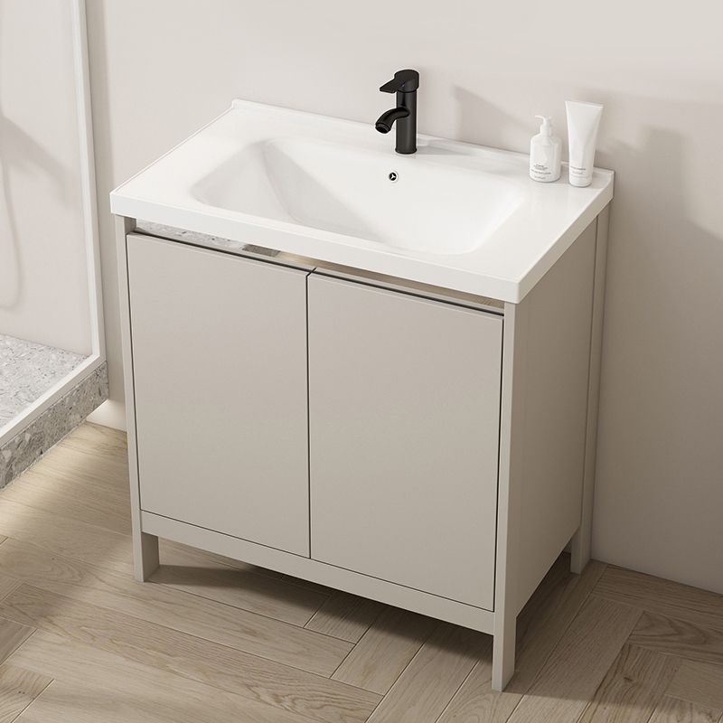 Rectangular Freestanding Bathroom Vanity Modern Gray Single-Sink Vanity Set Clearhalo 'Bathroom Remodel & Bathroom Fixtures' 'Bathroom Vanities' 'bathroom_vanities' 'Home Improvement' 'home_improvement' 'home_improvement_bathroom_vanities' 1200x1200_fd85369b-5ca0-4114-841b-b2a5b4d19e66