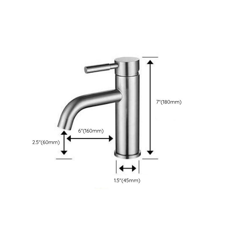 Modern Sliver Centerset Faucet Solid Color Bathroom Faucet with Lever Handle Clearhalo 'Bathroom Remodel & Bathroom Fixtures' 'Bathroom Sink Faucets' 'Bathroom Sinks & Faucet Components' 'bathroom_sink_faucets' 'Home Improvement' 'home_improvement' 'home_improvement_bathroom_sink_faucets' 1200x1200_fda41a3d-864b-4bd0-8023-39df8fa344d6