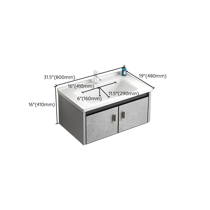 Modern Metal Sink Vanity Wood Wall Mount Faucet Included Bathroom Vanity Clearhalo 'Bathroom Remodel & Bathroom Fixtures' 'Bathroom Vanities' 'bathroom_vanities' 'Home Improvement' 'home_improvement' 'home_improvement_bathroom_vanities' 1200x1200_fdaae52b-781d-4ed1-a1cb-c96dc0c60a00