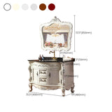 Drawers Vanity Set Wood Frame Oval Single Sink Mirror Freestanding Vanity with 2 Doors Clearhalo 'Bathroom Remodel & Bathroom Fixtures' 'Bathroom Vanities' 'bathroom_vanities' 'Home Improvement' 'home_improvement' 'home_improvement_bathroom_vanities' 1200x1200_fdecdc91-5c8a-4f81-8303-e93bbe88e418