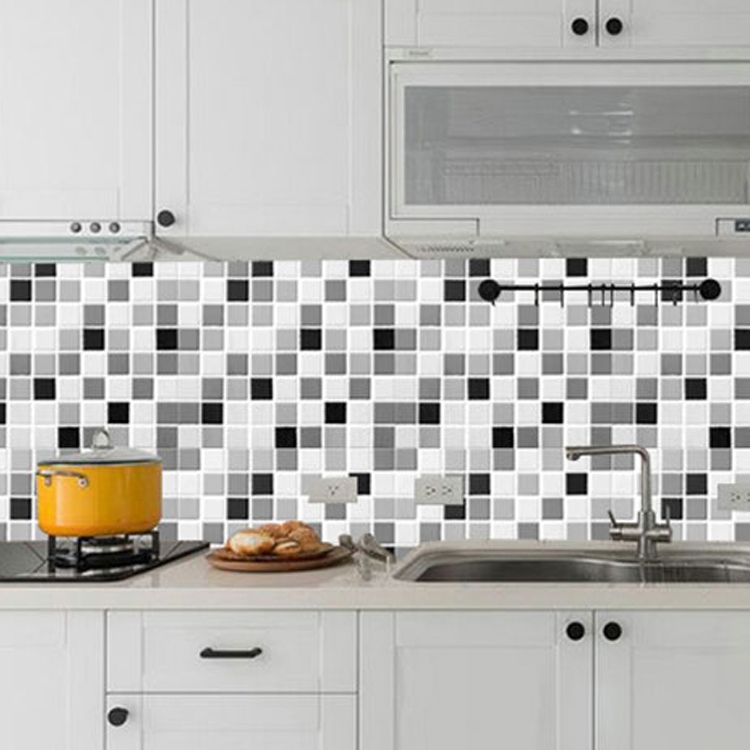 PVC Peel & Stick Mosaic Tile Square Shape Mosaic Tile Wallpaper Clearhalo 'Flooring 'Home Improvement' 'home_improvement' 'home_improvement_peel_stick_blacksplash' 'Peel & Stick Backsplash Tile' 'peel_stick_blacksplash' 'Walls & Ceilings' Walls and Ceiling' 1200x1200_fdee4917-1227-4e28-95b9-1152a5bb819a