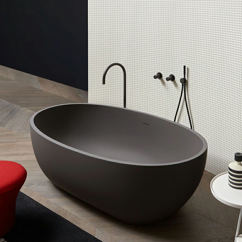 Modern Soaking Oval Bathtub Antique Finish Freestanding Bath Tub Clearhalo 'Bathroom Remodel & Bathroom Fixtures' 'Bathtubs' 'Home Improvement' 'home_improvement' 'home_improvement_bathtubs' 'Showers & Bathtubs' 1200x1200_fe0cc928-6e49-49ba-930e-b612b1dee5ac