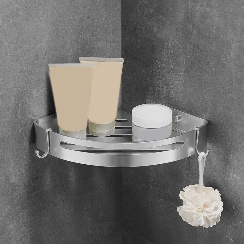 6-Piece Bathroom Hardware Set in Silver with Bath Shelf/Robe Hooks/Towel Bar Clearhalo 'Bathroom Hardware Sets' 'Bathroom Hardware' 'Bathroom Remodel & Bathroom Fixtures' 'bathroom_hardware_sets' 'Home Improvement' 'home_improvement' 'home_improvement_bathroom_hardware_sets' 1200x1200_fe142c76-1bd8-40a6-a253-f0780071dddc