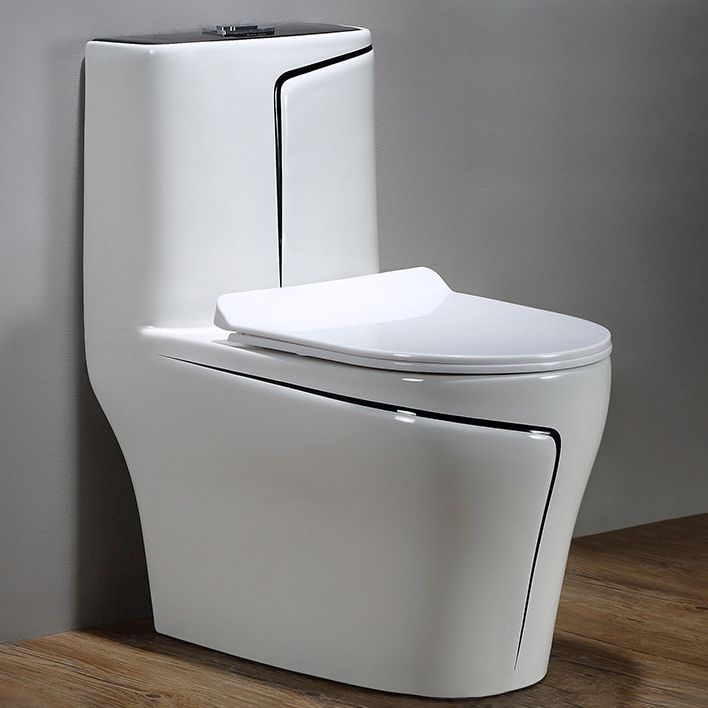 Floor Mount Flush Toilet Skirted Traditional One-Piece Toilet with Slow Close Seat Clearhalo 'Bathroom Remodel & Bathroom Fixtures' 'Home Improvement' 'home_improvement' 'home_improvement_toilets' 'Toilets & Bidets' 'Toilets' 1200x1200_fe18c154-d413-4b41-b8cf-5a0b94015599