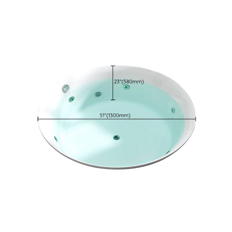 Drop-in Acrylic Round Bathtub Modern Air/ Whirlpool Bathtub in White Clearhalo 'Bathroom Remodel & Bathroom Fixtures' 'Bathtubs' 'Home Improvement' 'home_improvement' 'home_improvement_bathtubs' 'Showers & Bathtubs' 1200x1200_fe4aee29-5ecc-4e1c-a922-9d3b03b23a52