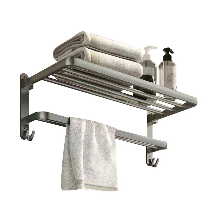 Matte Gray Bathroom Accessory Set Bath Shelf/Towel Bar & Paper Holder Included Clearhalo 'Bathroom Hardware Sets' 'Bathroom Hardware' 'Bathroom Remodel & Bathroom Fixtures' 'bathroom_hardware_sets' 'Home Improvement' 'home_improvement' 'home_improvement_bathroom_hardware_sets' 1200x1200_fe83af37-ef4e-463e-8b3c-faf1eb242cc3