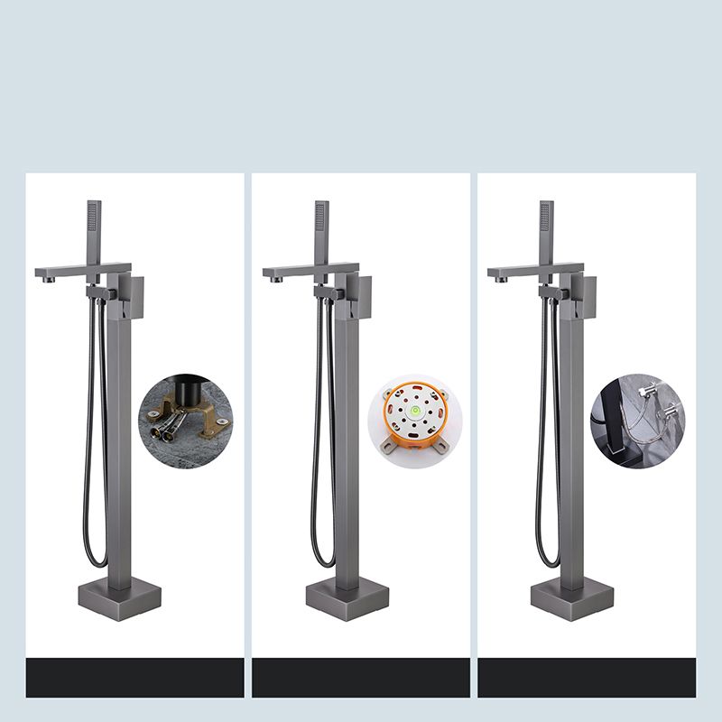 Modern Floor Mounted Metal Freestanding Tub Filler One Handle Freestanding Bathtub Faucet Clearhalo 'Bathroom Remodel & Bathroom Fixtures' 'Bathtub Faucets' 'bathtub_faucets' 'Home Improvement' 'home_improvement' 'home_improvement_bathtub_faucets' 1200x1200_fe87f456-0f93-43ac-a579-e5e2f97c1141