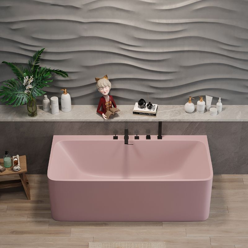 Modern Soaking Stone Bathtub Rectangle Back to Wall Bathtub with Faucet Clearhalo 'Bathroom Remodel & Bathroom Fixtures' 'Bathtubs' 'Home Improvement' 'home_improvement' 'home_improvement_bathtubs' 'Showers & Bathtubs' 1200x1200_fe8c9332-636c-43d2-b9b3-f55e64c17de0