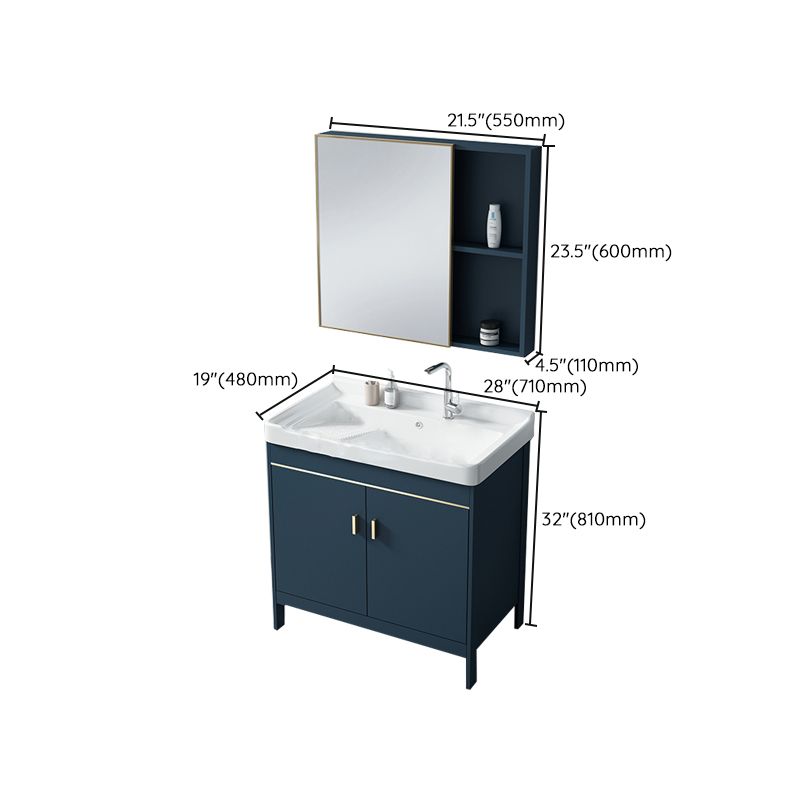 Modern Blue Bathroom Vanity Metal Frame Single-Sink Freestanding Vanity Set Clearhalo 'Bathroom Remodel & Bathroom Fixtures' 'Bathroom Vanities' 'bathroom_vanities' 'Home Improvement' 'home_improvement' 'home_improvement_bathroom_vanities' 1200x1200_fefaf1f4-6bfe-48ae-88aa-70f81e2bc7de