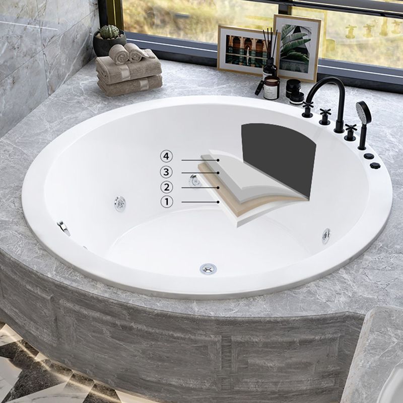 Modern Drop-in Bath Tub Round Acrylic Bathtub for Home and Hotel Clearhalo 'Bathroom Remodel & Bathroom Fixtures' 'Bathtubs' 'Home Improvement' 'home_improvement' 'home_improvement_bathtubs' 'Showers & Bathtubs' 1200x1200_fefdd502-9cbc-451f-90ad-47d25d33b55e