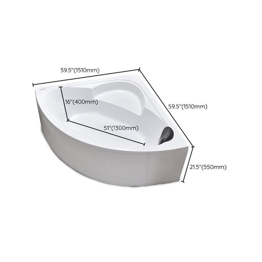 Modern Corner Soaking Bathtub Antique Finish Back to Wall Bath Tub Clearhalo 'Bathroom Remodel & Bathroom Fixtures' 'Bathtubs' 'Home Improvement' 'home_improvement' 'home_improvement_bathtubs' 'Showers & Bathtubs' 1200x1200_ff48f164-7f2c-4c53-a625-eb34b08b4985