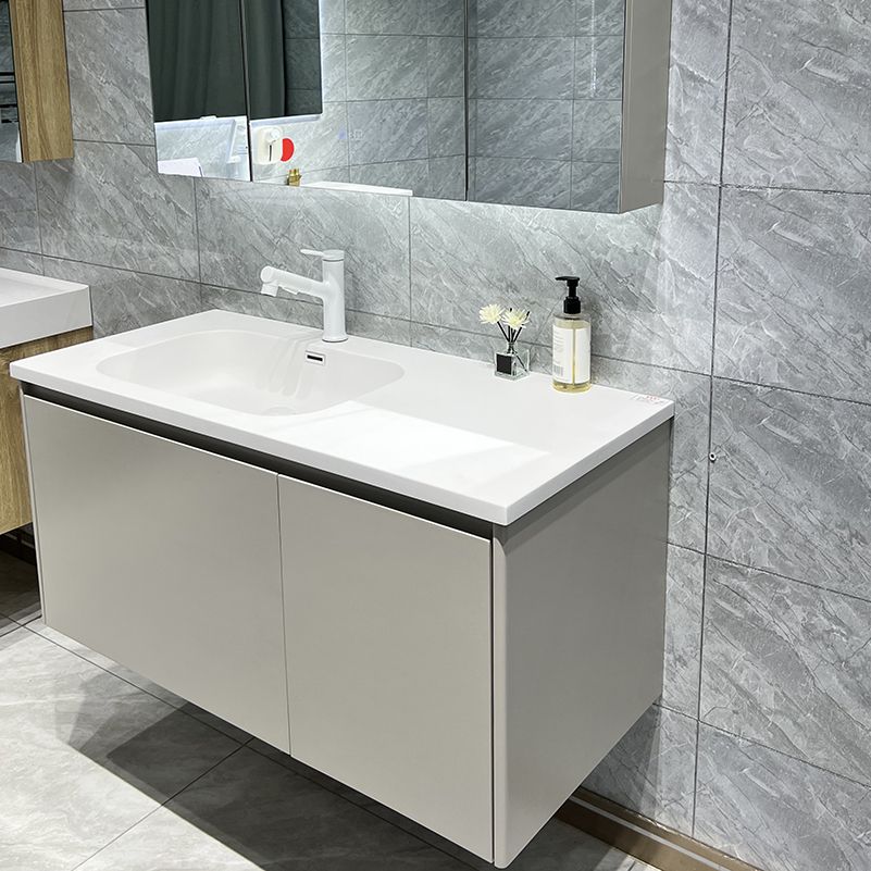 Wall Mount White Bathroom Vanity Set with Faucet Mirror Sink Clearhalo 'Bathroom Remodel & Bathroom Fixtures' 'Bathroom Vanities' 'bathroom_vanities' 'Home Improvement' 'home_improvement' 'home_improvement_bathroom_vanities' 1200x1200_ff5e4ab9-b4fe-4513-a18f-41640aedac86
