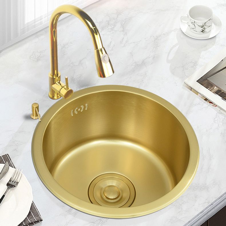 Golden Round Stainless Steel Drop-In Kitchen Sink with Drain Assembly Clearhalo 'Home Improvement' 'home_improvement' 'home_improvement_kitchen_sinks' 'Kitchen Remodel & Kitchen Fixtures' 'Kitchen Sinks & Faucet Components' 'Kitchen Sinks' 'kitchen_sinks' 1200x1200_ffaa69b9-a4f5-4483-90ac-64e61b48227f