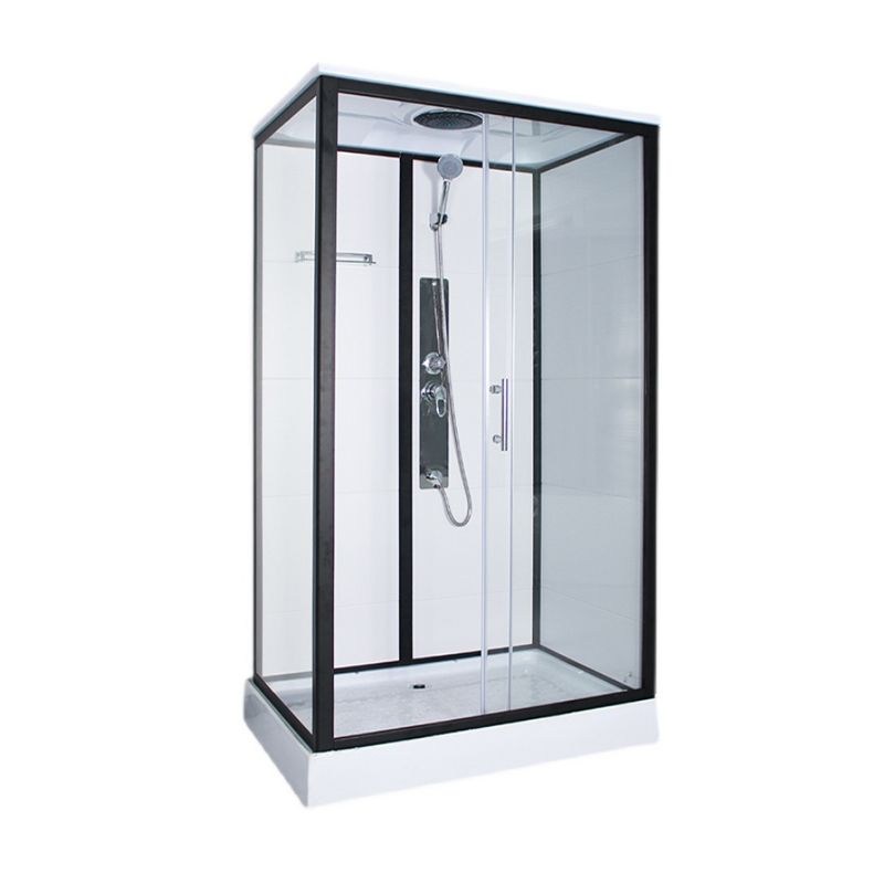 Rectangle Framed Shower Stall Corner Single Sliding Shower Stall Clearhalo 'Bathroom Remodel & Bathroom Fixtures' 'Home Improvement' 'home_improvement' 'home_improvement_shower_stalls_enclosures' 'Shower Stalls & Enclosures' 'shower_stalls_enclosures' 'Showers & Bathtubs' 1200x1200_ffd6b6c7-95bb-4c3b-b487-d8d178ab52a3