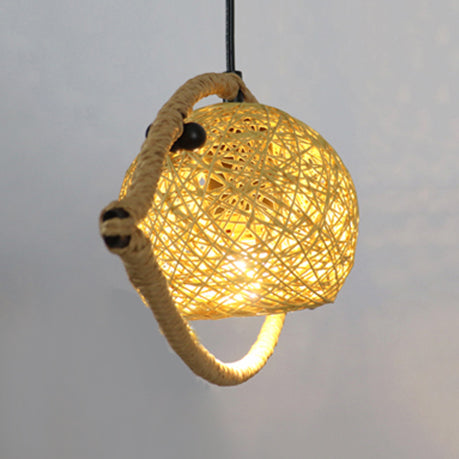 1/2/3-Light Fish Shaped Pendant Lighting Rustic Bine Single Head Hanging Lamp in Beige Clearhalo 'Ceiling Lights' 'Pendant Lights' 'Pendants' Lighting' 120118