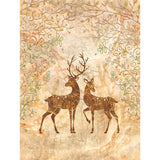 Beige Sika Deers Wall Murals Animal Contemporary Moisture Resistant Wall Decor for Living Room Clearhalo 'Wall Decor' 'Wall Mural' 1203554