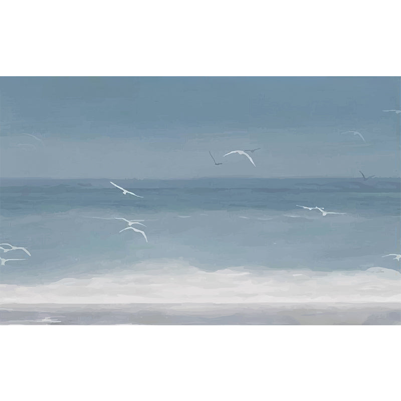 Tropical Gull Printed Mural Wallpaper Grey and Blue Sea Wall Covering for Accent Wall Clearhalo 'Wall Decor' 'Wall Mural' 1203750