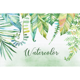 Whole Plants Wall Mural Decal Tropical Relaxing Watercolor Leaf Wall Art in Yellow-Green Clearhalo 'Wall Decor' 'Wall Mural' 1203762