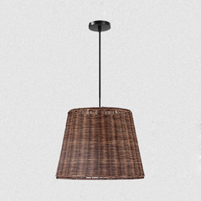 1/3-Head Restaurant Hanging Light with Cone Rattan Shade Country Stylish Brown Pendant Lamp Clearhalo 'Ceiling Lights' 'Pendant Lights' 'Pendants' Lighting' 120412