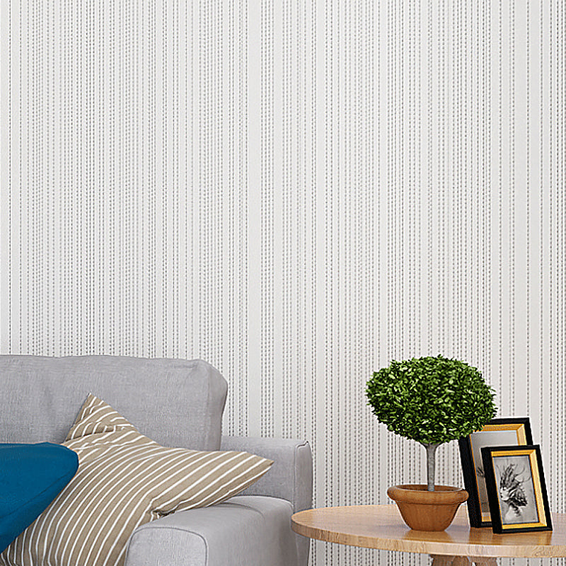 Plain Striped Wallpaper Roll Minimalistic Non-Woven Fabric Wall Art in Soft Color White Clearhalo 'Modern wall decor' 'Modern' 'Wallpaper' Wall Decor' 1206406