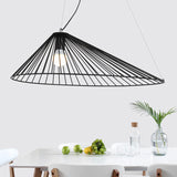 Black 1 Light Ceiling Pendant Light Modern Metallic Tapered Wire Frame Hanging Lamp for Dining Table Clearhalo 'Ceiling Lights' 'Pendant Lights' 'Pendants' Lighting' 1207369