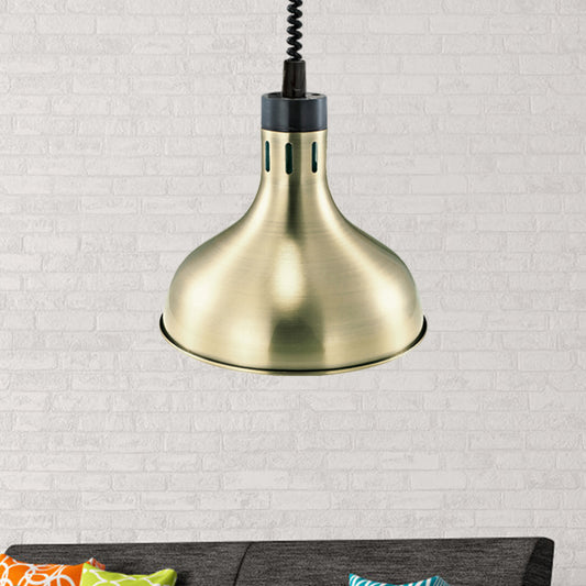 Vintage Extendable Dome Hanging Lamp 1 Light Metallic Ceiling Light Fixture in Bronze/Copper for Kitchen Clearhalo 'Art Deco Pendants' 'Cast Iron' 'Ceiling Lights' 'Ceramic' 'Crystal' 'Industrial Pendants' 'Industrial' 'Metal' 'Middle Century Pendants' 'Pendant Lights' 'Pendants' 'Tiffany' Lighting' 1207483