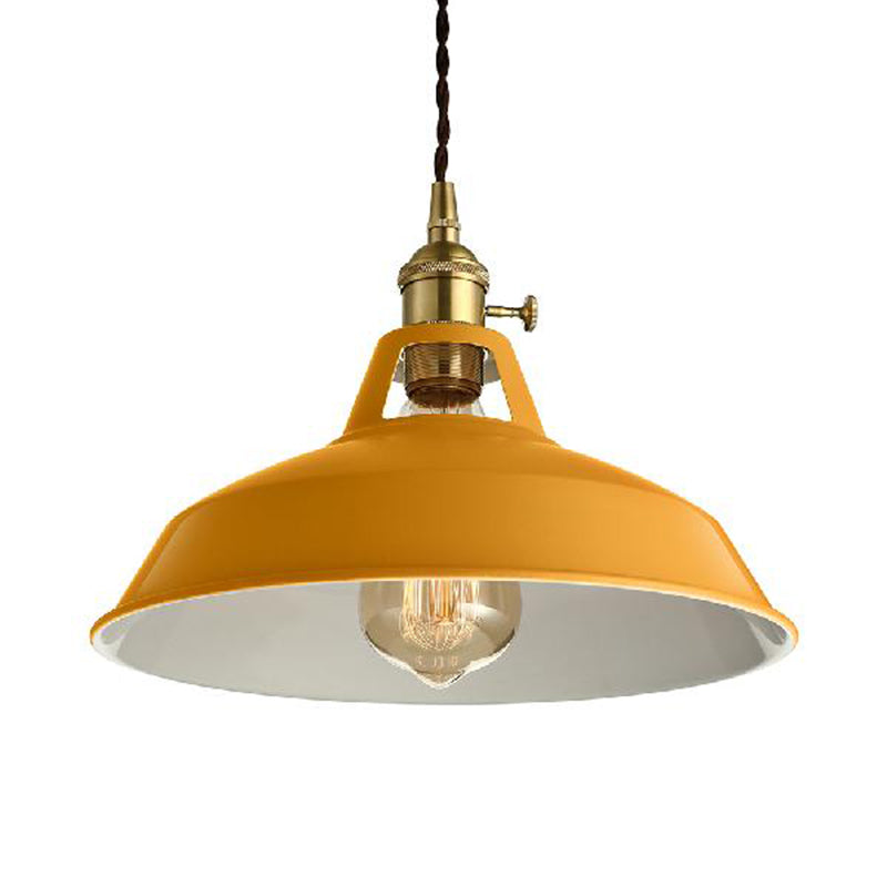 Loft Style Barn Shade Hanging Light 1 Light Metal Pendant Lighting in Blue/Green for Dining Room Clearhalo 'Ceiling Lights' 'Modern Pendants' 'Modern' 'Pendant Lights' 'Pendants' Lighting' 1207531