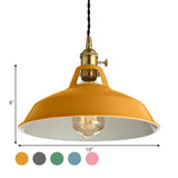 Loft Style Barn Shade Hanging Light 1 Light Metal Pendant Lighting in Blue/Green for Dining Room Clearhalo 'Ceiling Lights' 'Modern Pendants' 'Modern' 'Pendant Lights' 'Pendants' Lighting' 1207532