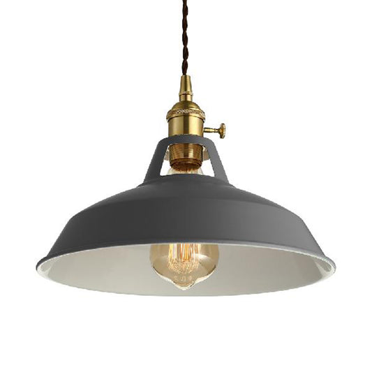 Loft Style Barn Shade Hanging Light 1 Light Metal Pendant Lighting in Blue/Green for Dining Room Clearhalo 'Ceiling Lights' 'Modern Pendants' 'Modern' 'Pendant Lights' 'Pendants' Lighting' 1207535