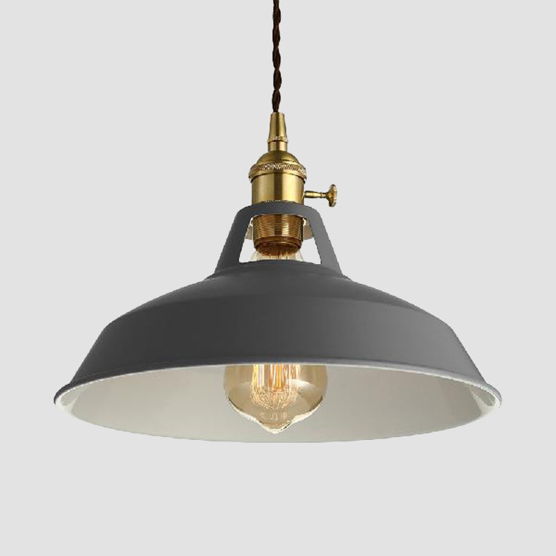 Loft Style Barn Shade Hanging Light 1 Light Metal Pendant Lighting in Blue/Green for Dining Room Clearhalo 'Ceiling Lights' 'Modern Pendants' 'Modern' 'Pendant Lights' 'Pendants' Lighting' 1207536