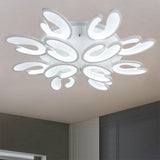 4/6/9 Heads Bedroom Ceiling Light Fixture with U-Shaped Acrylic Shade White Flush Mount Lamp in Warm/White/Natural Light 12 White Clearhalo 'Ceiling Lights' 'Close To Ceiling Lights' 'Close to ceiling' 'Semi-flushmount' Lighting' 1207807