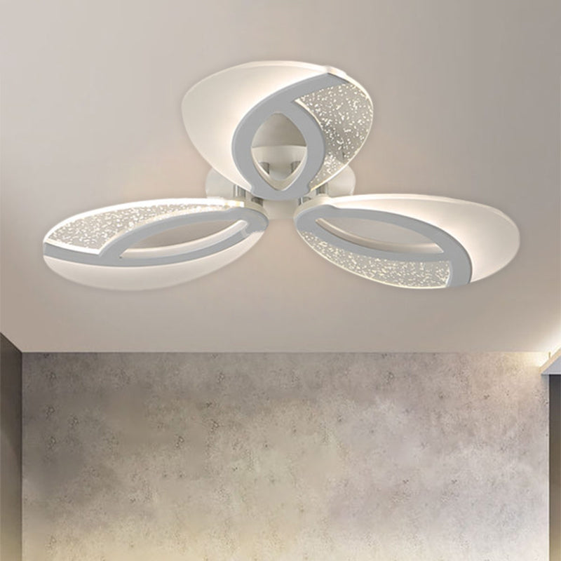 Simple 3/5/9 Lights Flush Mount Light with Acrylic Shade White Fan Ceiling Light Fixture in Warm/White/Natural Light Clearhalo 'Ceiling Lights' 'Close To Ceiling Lights' 'Close to ceiling' 'Semi-flushmount' Lighting' 1207819