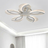 Simple 3/5/9 Lights Flush Mount Light with Acrylic Shade White Fan Ceiling Light Fixture in Warm/White/Natural Light Clearhalo 'Ceiling Lights' 'Close To Ceiling Lights' 'Close to ceiling' 'Semi-flushmount' Lighting' 1207824