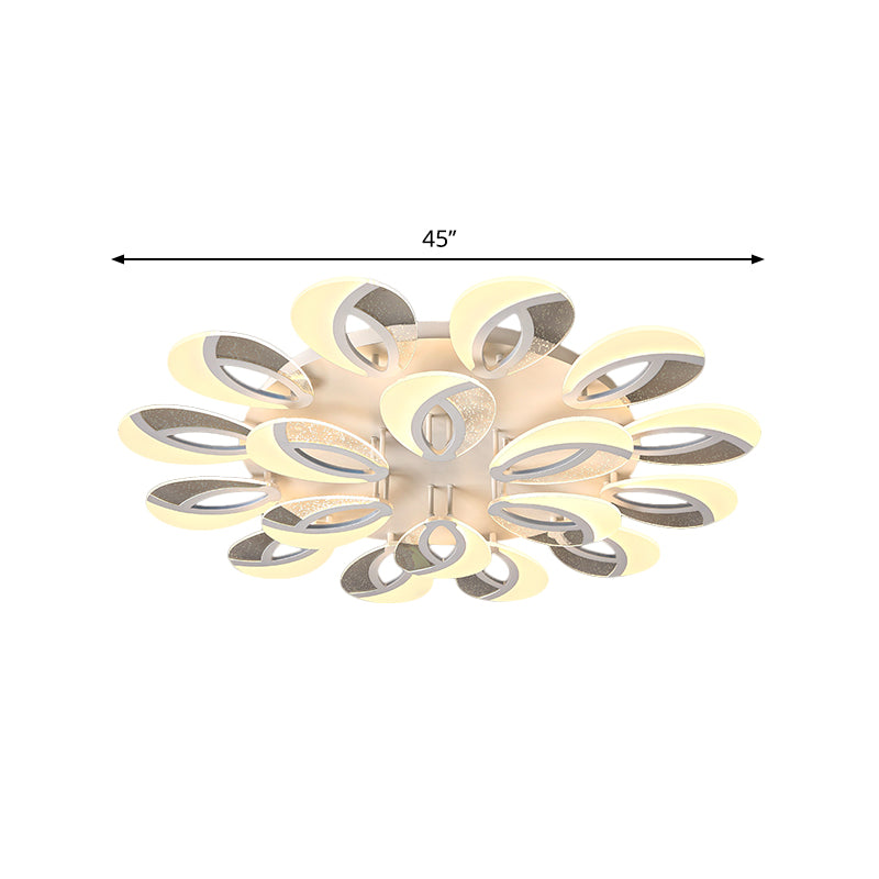 Simple 3/5/9 Lights Flush Mount Light with Acrylic Shade White Fan Ceiling Light Fixture in Warm/White/Natural Light Clearhalo 'Ceiling Lights' 'Close To Ceiling Lights' 'Close to ceiling' 'Semi-flushmount' Lighting' 1207846