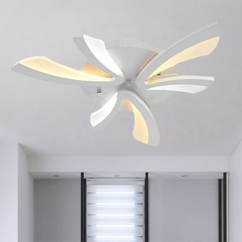 Modern Dandelion Flush Mount Light Acrylic 3/5/9 Lights Living Room Ceiling Light Fixture in Warm/White Light 3 White Clearhalo 'Ceiling Lights' 'Close To Ceiling Lights' 'Close to ceiling' 'Semi-flushmount' Lighting' 1207857